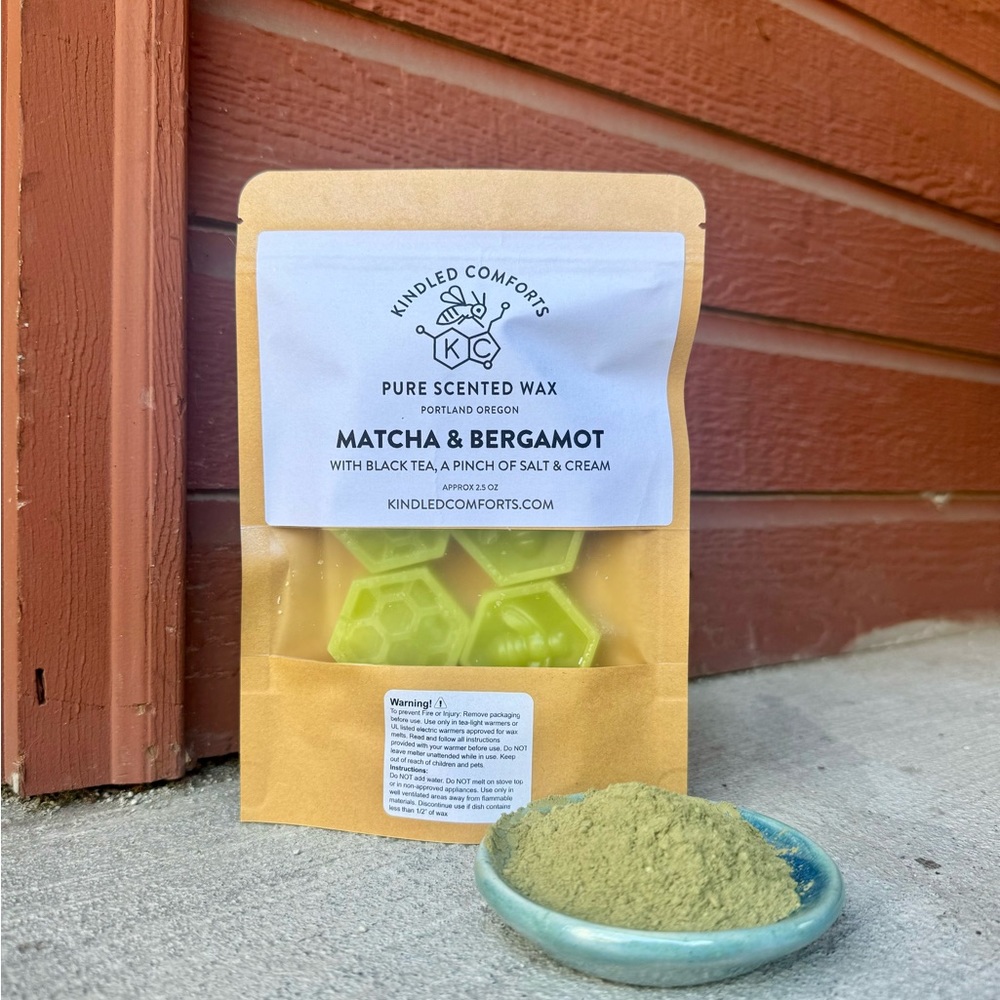 SALE Matcha & Bergamot 100% Beeswax Scented Wax Cubes Melts